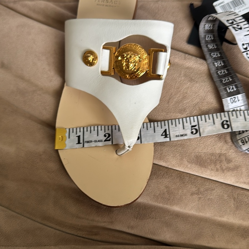 Authentic Versace White gold Medusa sandals 🩴 size 5.5 - Picture 14 of 15